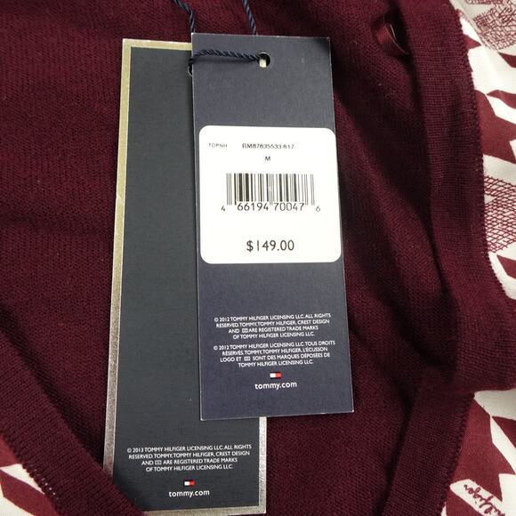 Tommy Hilfiger Sweater Womens Medium Cardigan Houndstooth Luxury Wool C - Picture 7 of 13